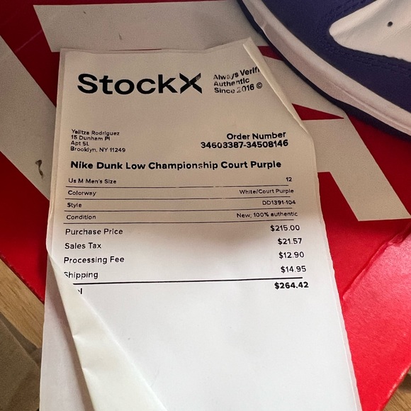 Nike Dunk Low Championship Court Purple
Men 12 - Picture 7 of 7